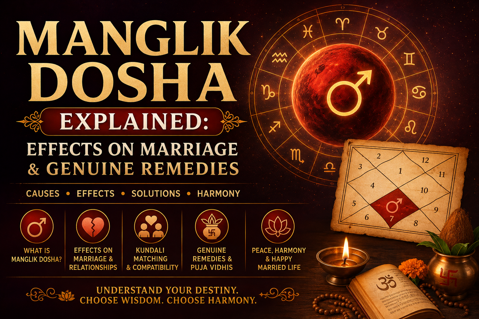 Manglik Dosha Explained: Effects on Marriage & Genuine Remedies